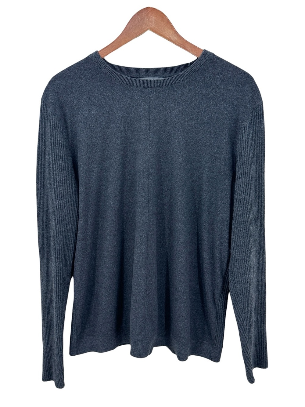 JOHN VARVATOS Sweater Crewneck Ribbed Back Gray
